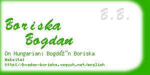 boriska bogdan business card